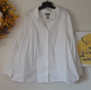 NWOT Catherine's White Bell Button Up Blouse